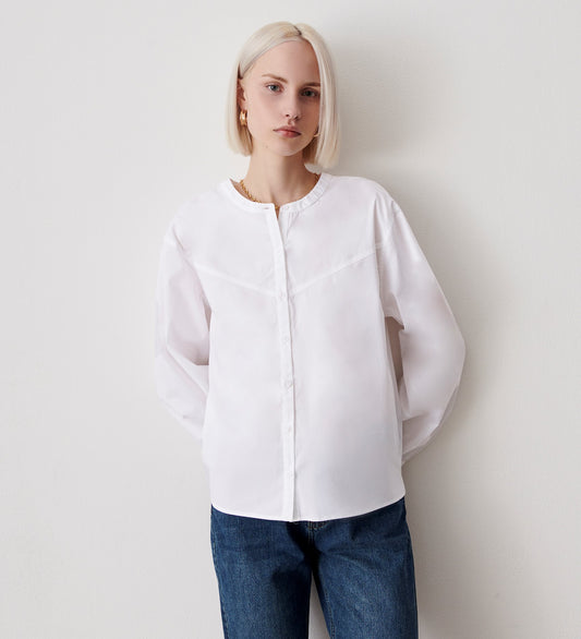 Ella White Cotton Shirt