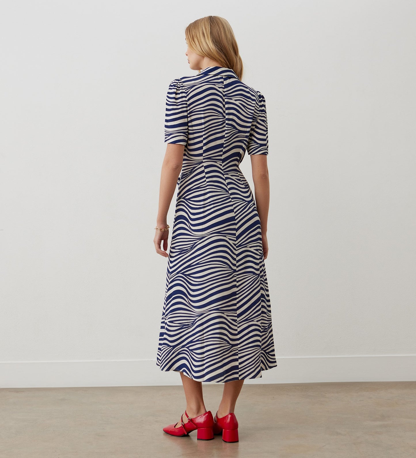 Danica Blue Striped Midi Dress